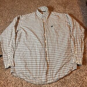 Cinch Plaid Western Button Up Shirt Long Sleeve Casual Small‎